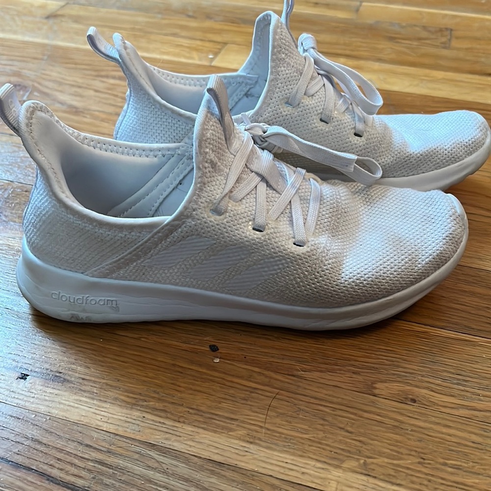 White cloud foam adidas sneakers